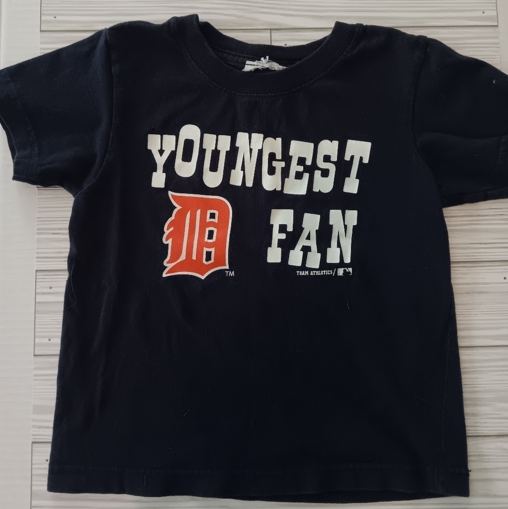 Detroit Tigers Youth small Kids Primary Logo T-Shirt - Navy